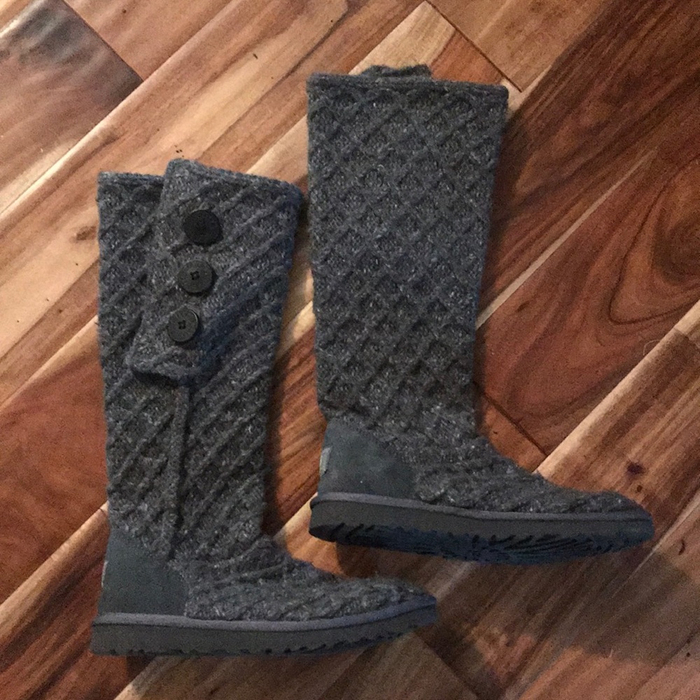UGG Australia gray sweater knit boots